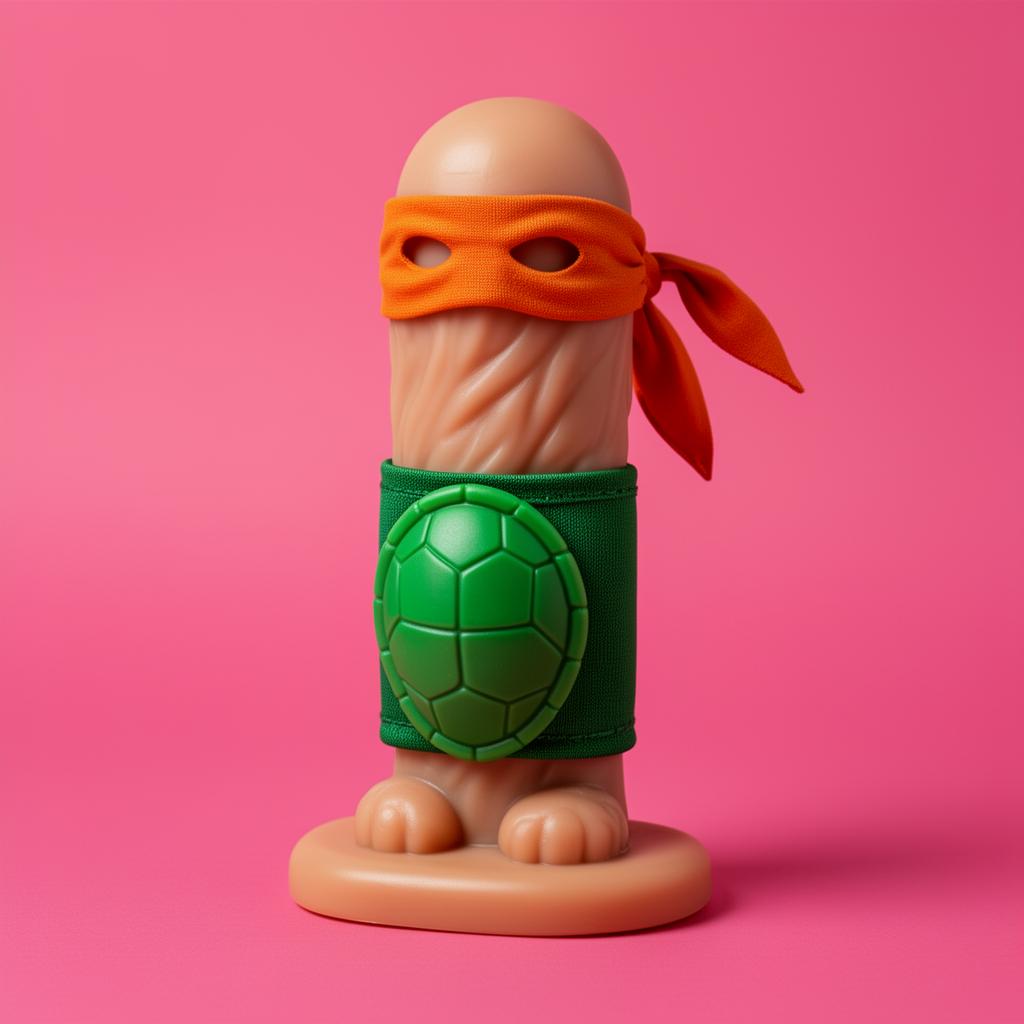 Shell Warrior costume on a novelty silicone toy